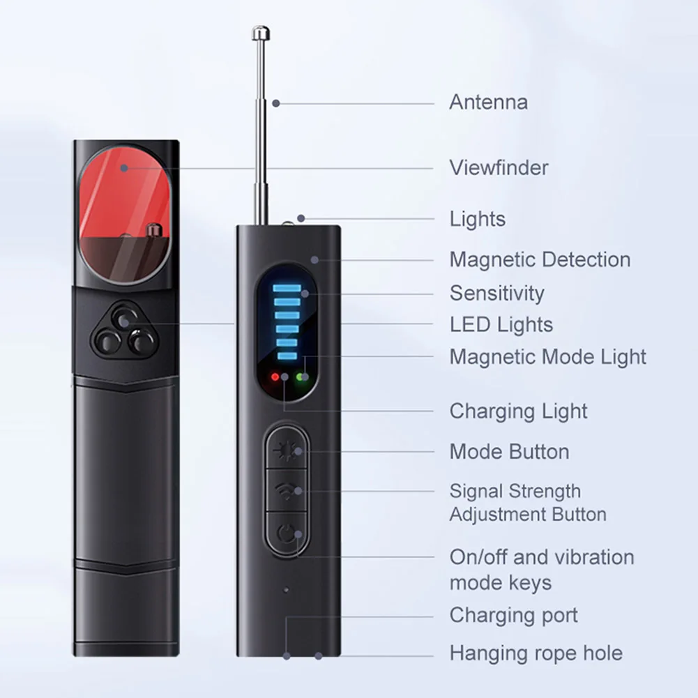 Detector de câmera escondida para câmera escondida t15 anti espião detector profissional gps escuta telefônica dispositivos de busca proteção de segurança