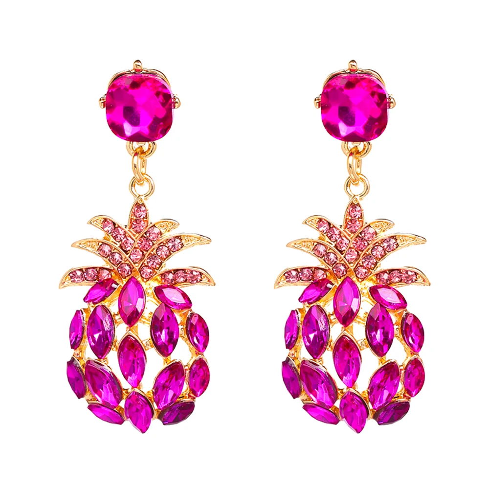 38 Designs New Korea Fashion Pink Rhinestones Drop Earrings For Women Girls Wedding Jewelry Dangle Statement Bijoux