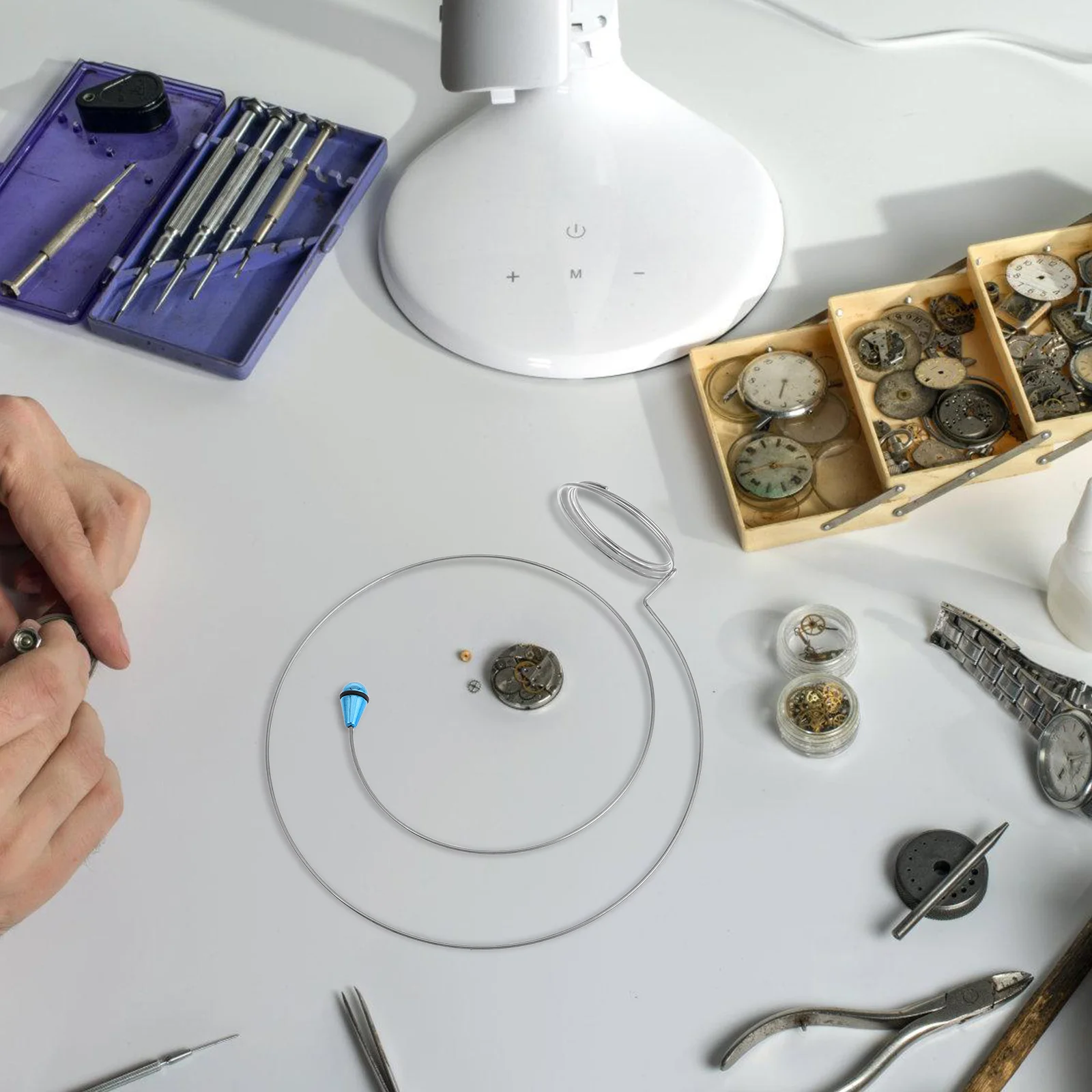 

2Pcs Watch Repair Magnifying Glass Loupe Steel Frame Comfortable Magnification Precision Watch Repair Tools Kit Ideal