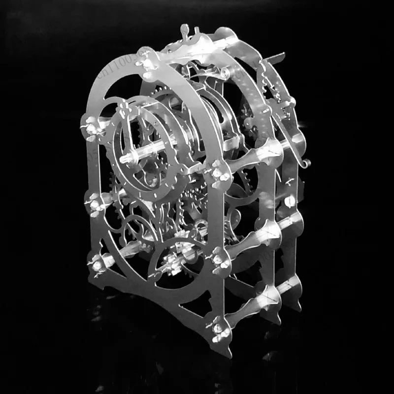 Movable Wind-Up Mechanical Clock 3D Metal Assembly Puzzle Gear Transmission Steampunk DIY Collectible Decor Model