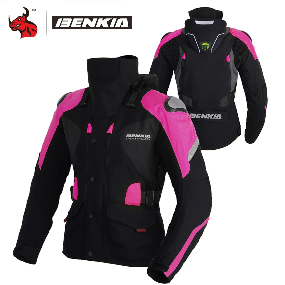 

BENKIA Women's Motorcycle Jacket Summer Edition Lightweight Ventilated Neck Guard Abrasion Resistant Protective Design