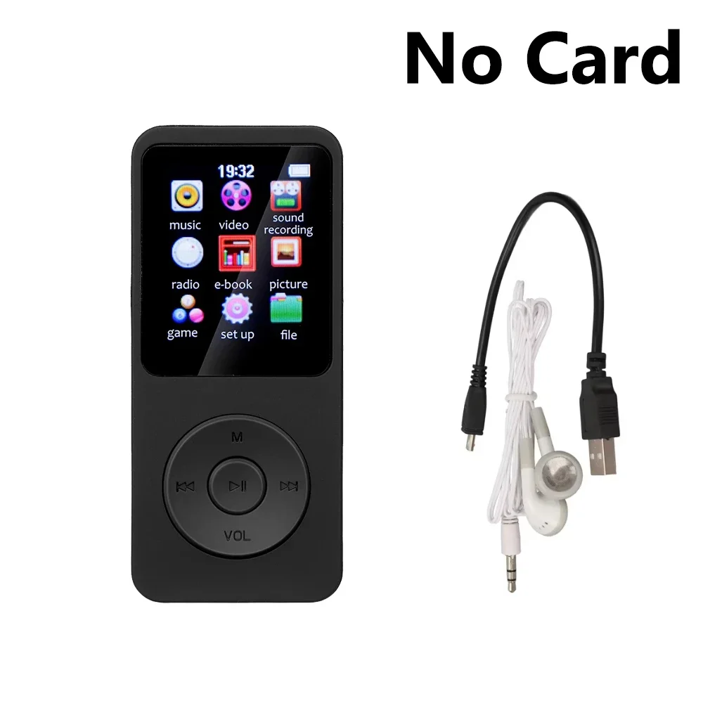 Tragbarer MP3-Player Bluetooth Verlustfreier Musik-Player Walkman 1,8 Zoll LCD-Display MP4 E-Books Bilderrahmen FM-Aufnahme MP3-Lautsprecher