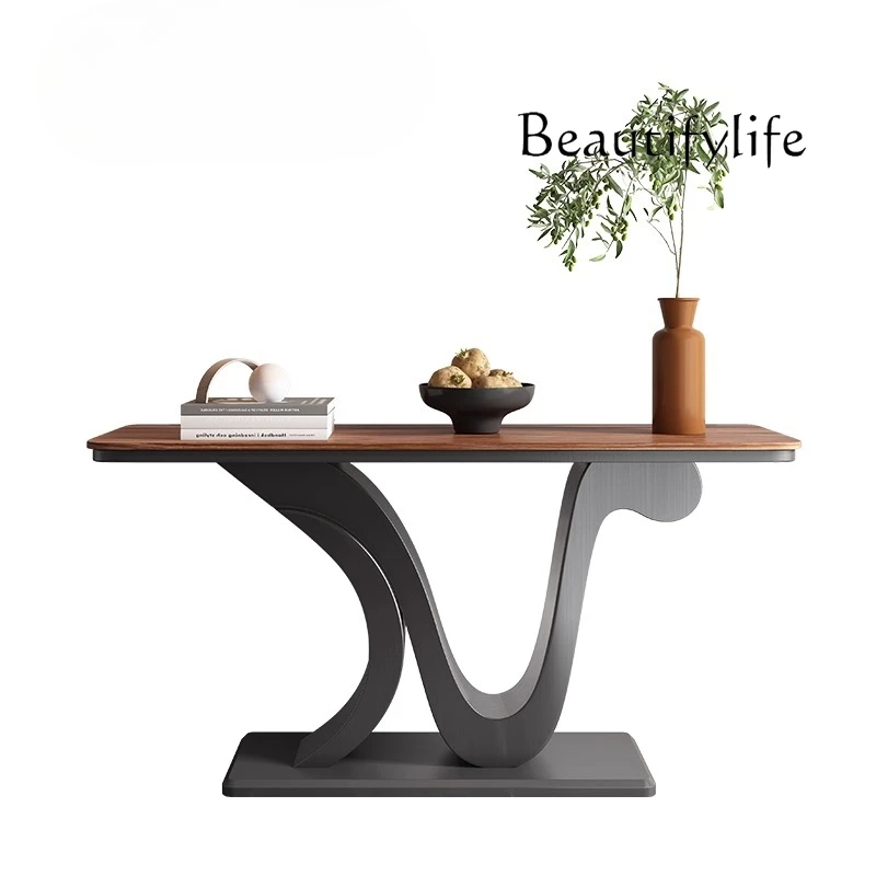 

Italian-style entrance corridor natural marble entrance table, original solid wood entrance table against the wall