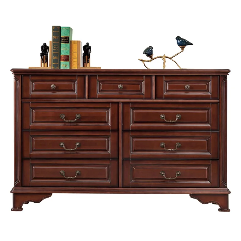 

American-style home solid wood bucket cabinet, five-bucket nine-bucket entrance cabinet, living room retro decorative cabinet