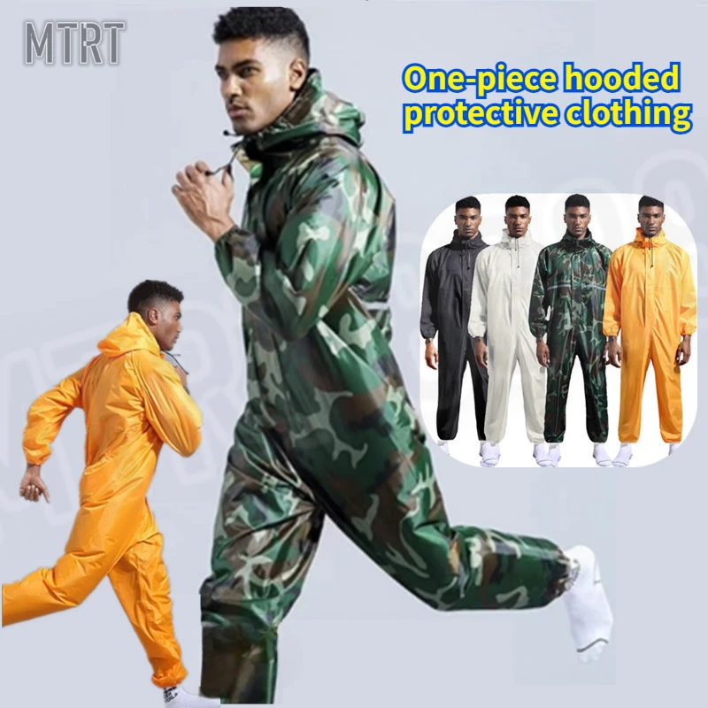 Motorcycle Cover Outdoor Rain Coat Suit Work Clothes One-piece Raincoat Overalls Hooded Hiking Jackets Rainwear