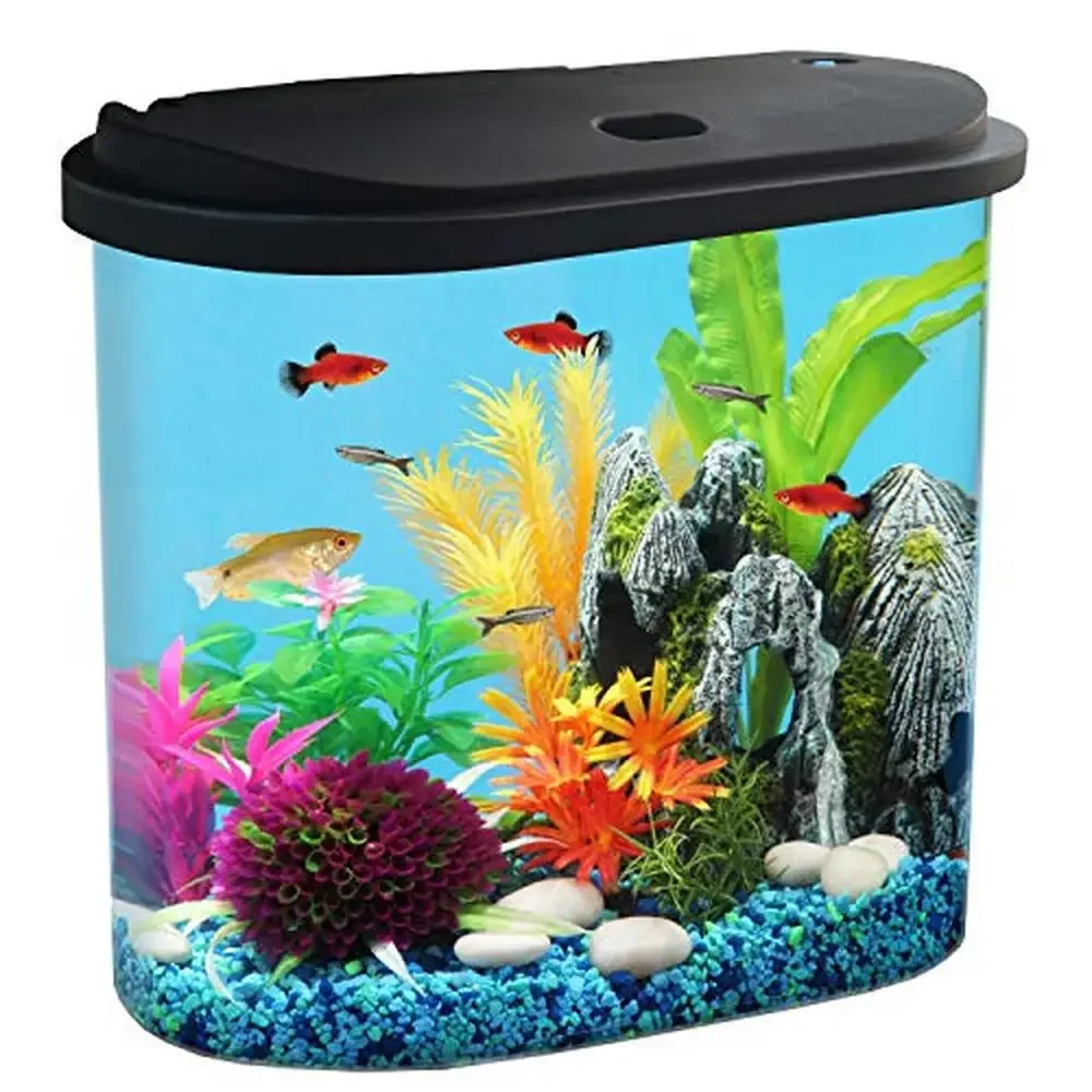 

4.5 Gallon Aquarium Starter Kit with Full Filtration LED Lighting 7 Color Options Easy Setup