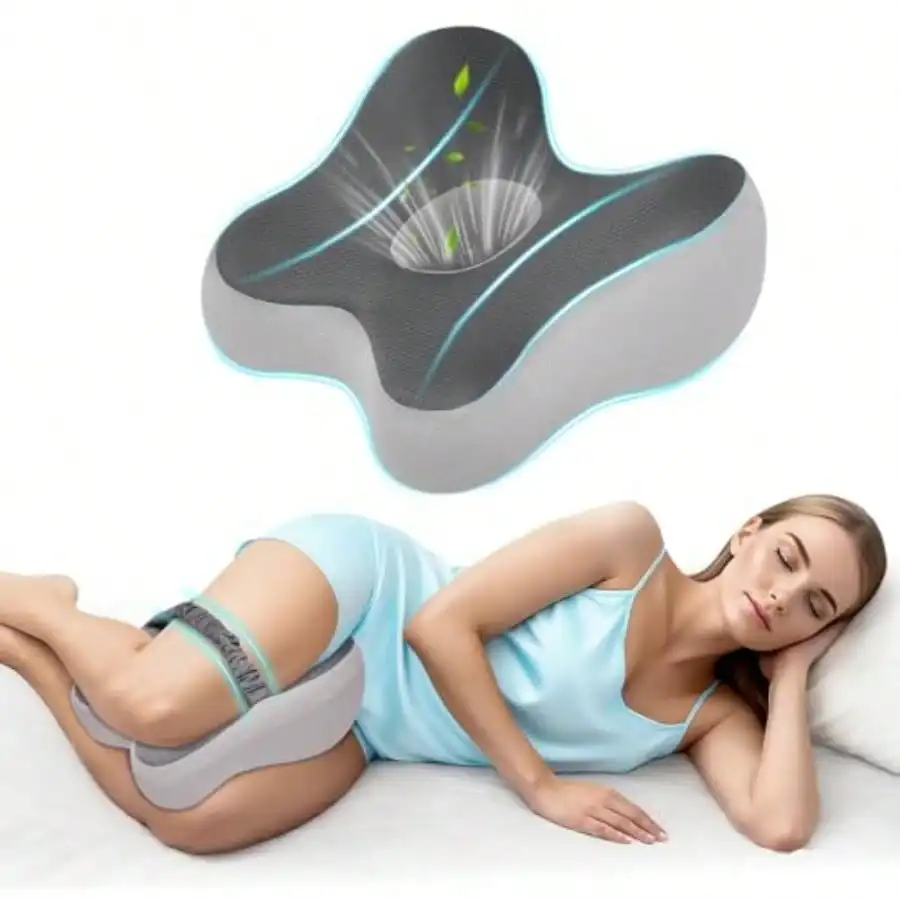 

Memory Foam Leg Pillow For Side SleepersSciatica Pain Relief Pillow With Ergonomic Design Removable Breathable Cover And Elastic