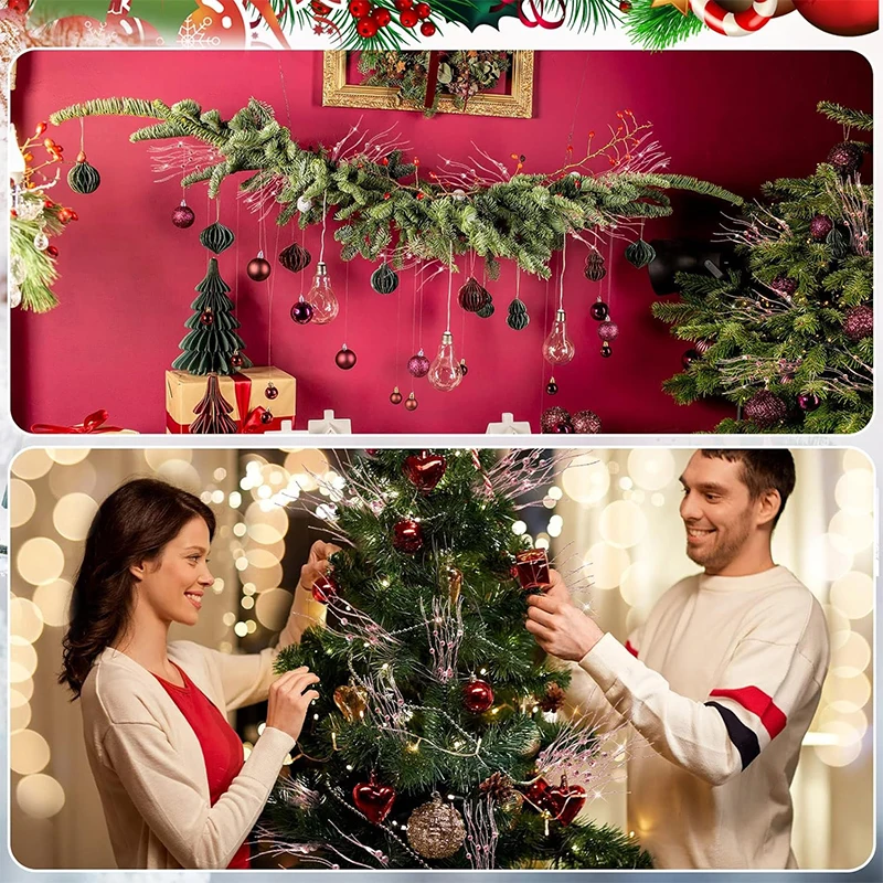 5 Stück 42cm Künstliche Glitzer-Beeren-Zweige als Weihnachtsbaumschmuck für Zuhause Neujahr 2026 Navidad DIY Kranz-Zubehör – Detail 6