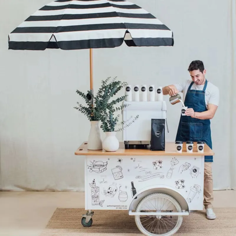 Wholesale Custom Mobile Food Snack Cart Foldable Metal Snack Cart Commercial Candy Cart with Wheels