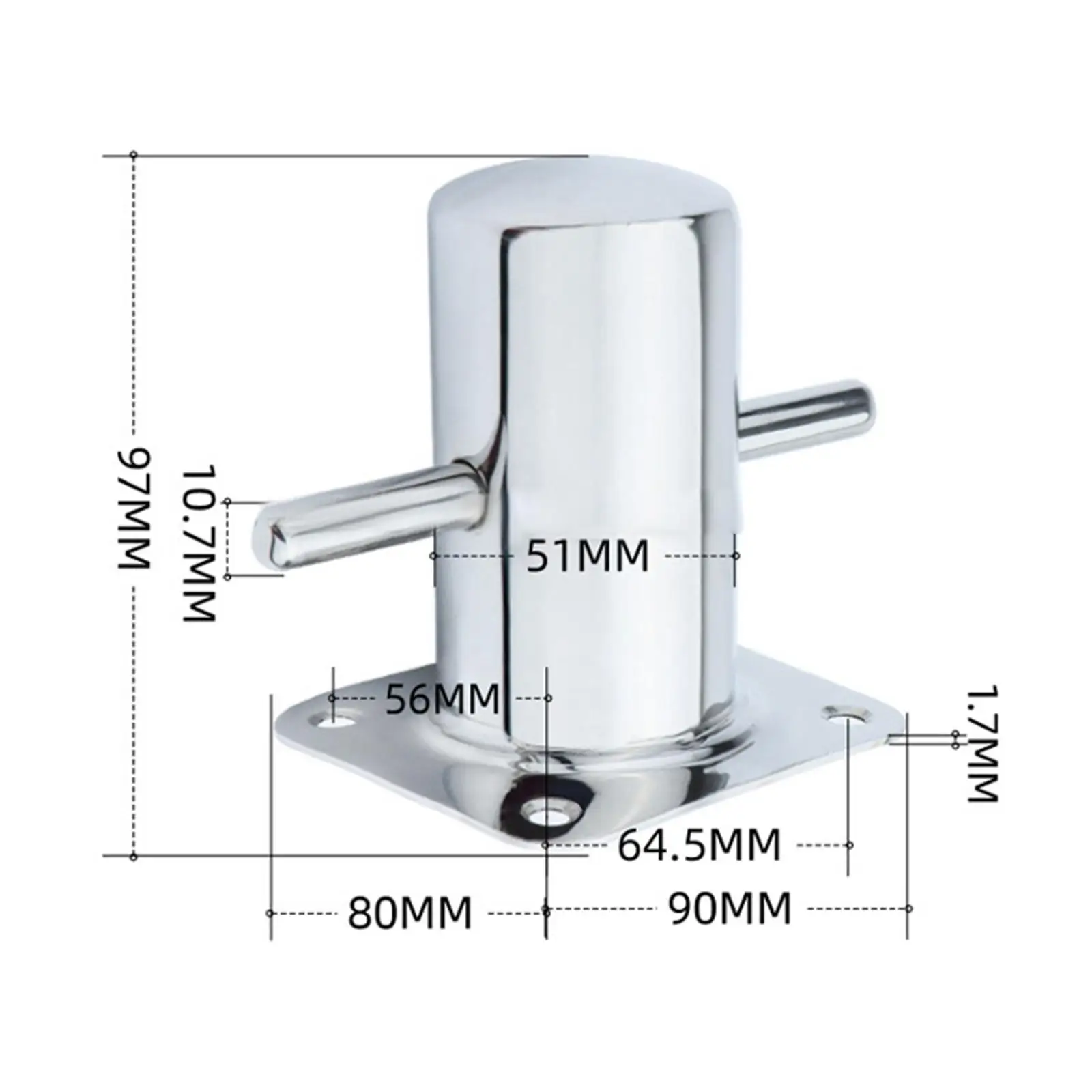 O poste de amarração estampado doca 80x90mm instala facilmente o aço inoxidável profissional 316