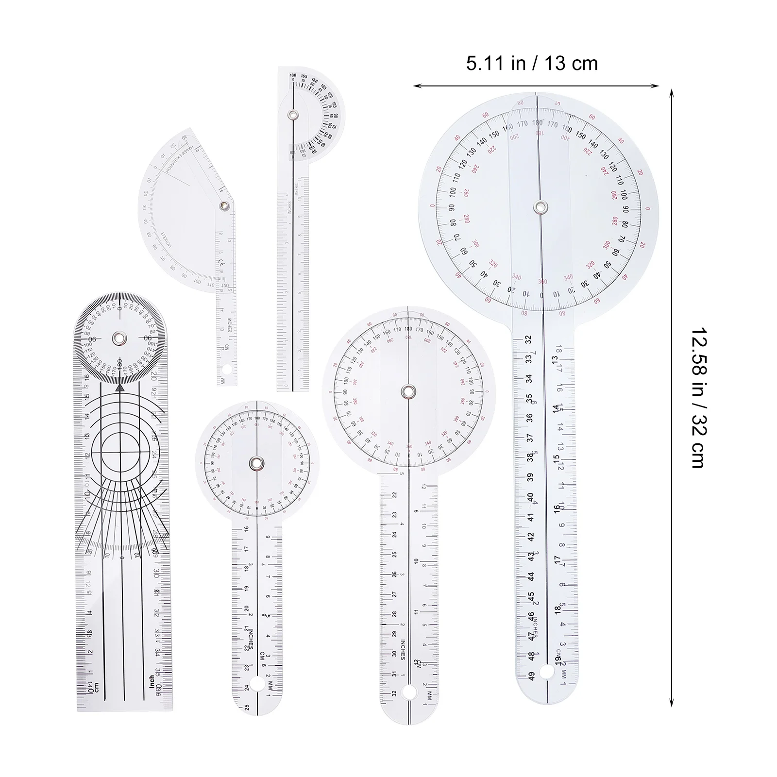 Goniometer Physiotherapy Ruler Protractor 360 Degree Medical Angle Spinal Plastic