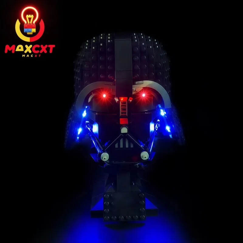 레고 75304 다스 베이더 헬멧 용 MAXCXT LED 라이트 세트 DIY 장식 램프에는 레고 빌딩 블록 세트가 포함되어 있지 않습니다.
