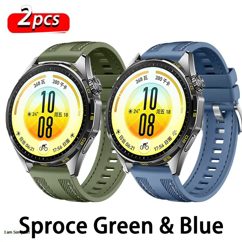 2pcs Official 20/22mm Nylon Strap For HUAWEI WATCH GT 7 6 5 46mm GT 7 Pro 6 4 5 3 Pro 46mm42mm Composite Silicone Band Bracelet