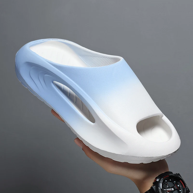 

Summer 2025 EVA Men's Indoor Home Bathroom Slippers Hot Selling Thick Bottom Non Slip Outdoor Hollow Comfortable Walking Sandals
