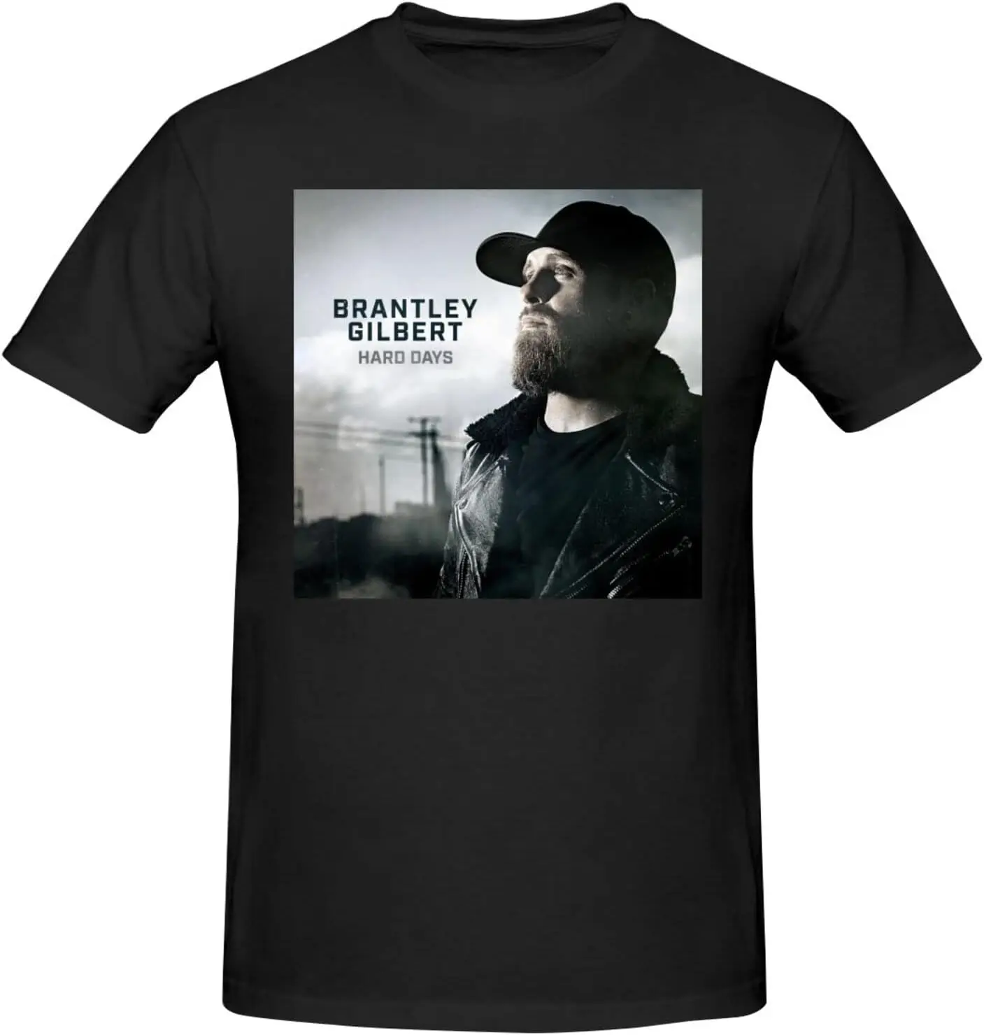 Brantley Music Gilbert Shirt Men's Personalised Short Sleeve T Shirt Fashion Graphic Tees Cool Casual Tops Black