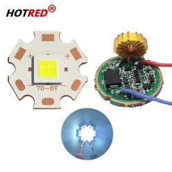XHP70.3 40W LED XHP7070 HI Flat Chip 20mm Cold White Bead+Torch Flashlight Current Driver Lens Set DC6V 12V 15V 26mm 1Mode 5Mode