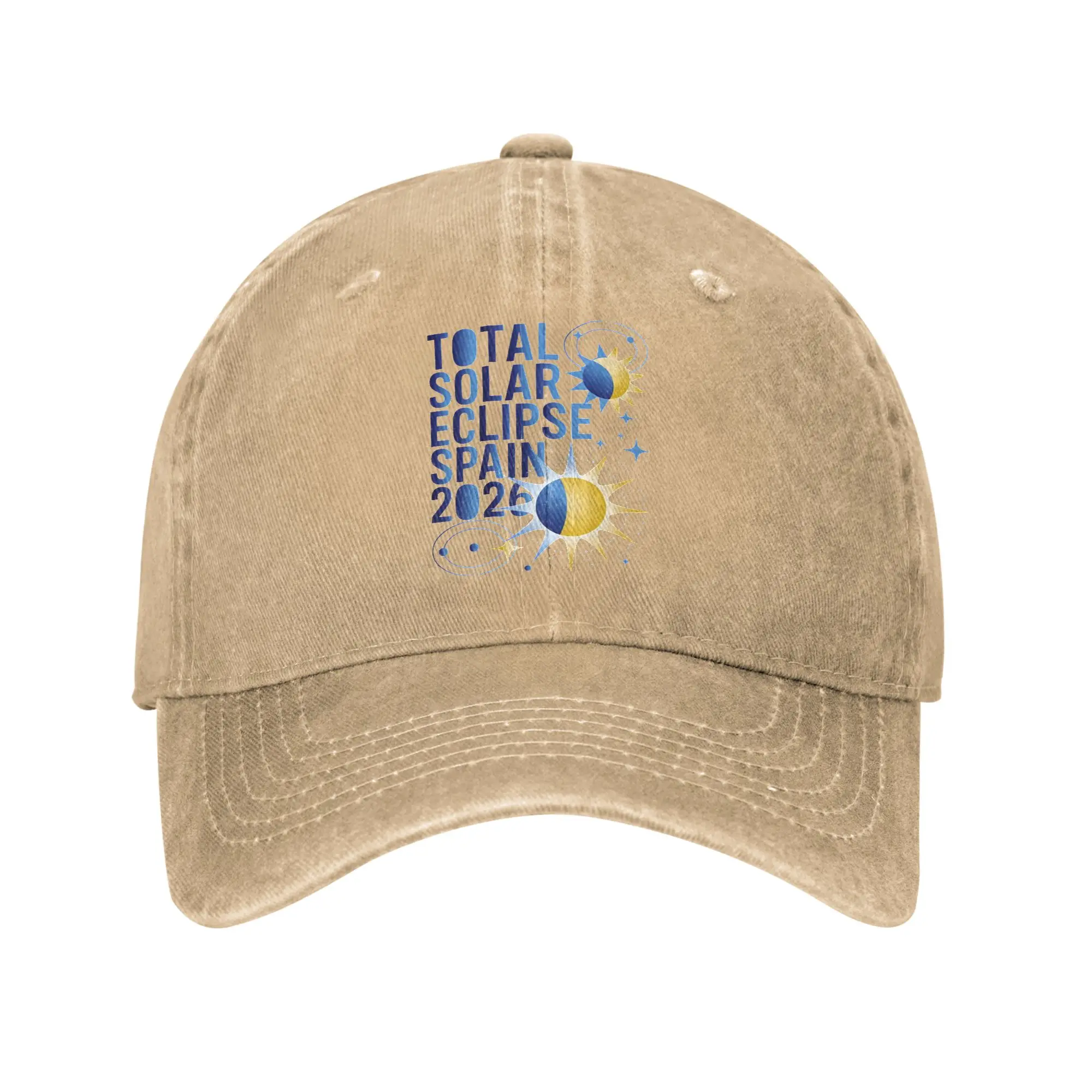 Spain Total Solar Eclipse 2026 Baseball Caps Retro Distressed Denim Washed Snapback Cap Men Women Summer Adjustable Fit Caps Hat