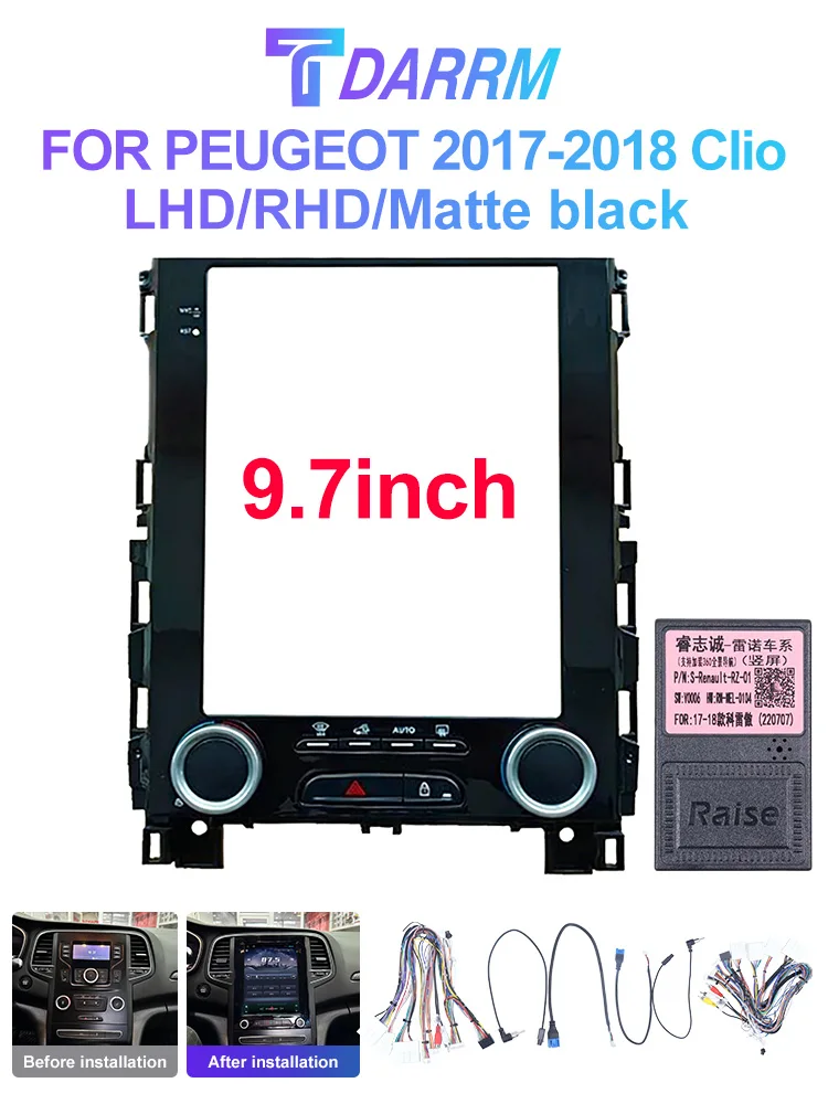 TDARRM 9.7Inch Frame Tesla Style Fascia For Renault Koleos Megane 4 Samsung Talisman 2017-2019 Android Radio Dash Fitting kit