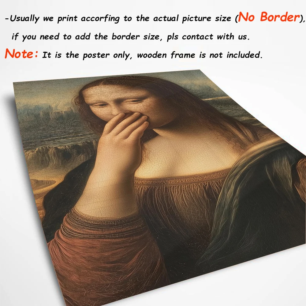 Śmieszne Płótno Łazienkowe Druk Ściana Sztuka Toaleta Humor Mona Lisa Portret Zły Zapach Malarstwo Plakat Obraz Łazienka Dekoracja Domu — zdjęcie 6