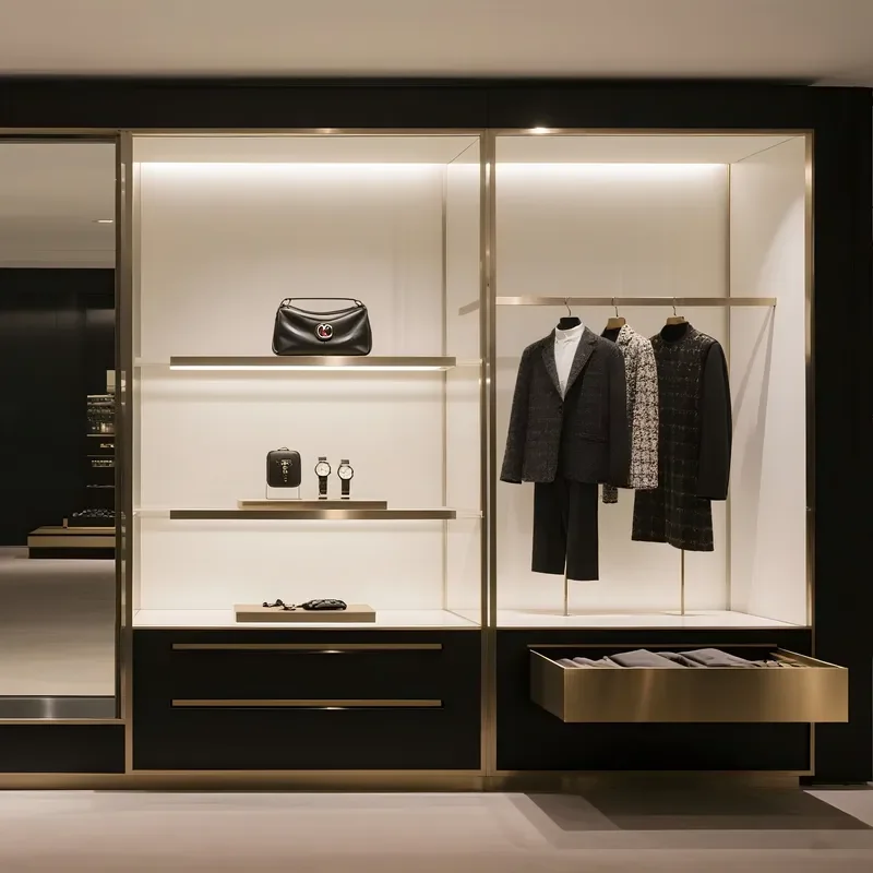CE LED Lighting Baby Clothes Display Cabinet with Stainless Steel Eco-Friendly Design for Retail Store Showcase