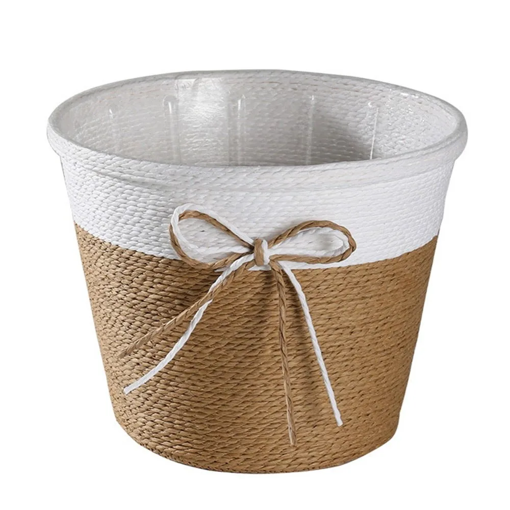 Paper Rope Braided Braided Flower Pot Waterproof Garden Supplies Plant Pot Easy to Use Square Shape Woven Basket