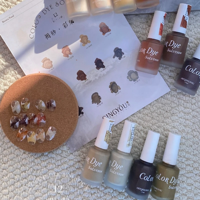 

13 цветов Morandi акварельные чернила для ногтей 15 мл с эффектом цветущего дизайна ногтей натуральные воздушные сухие гель-лаки для маникюра гель для ногтей