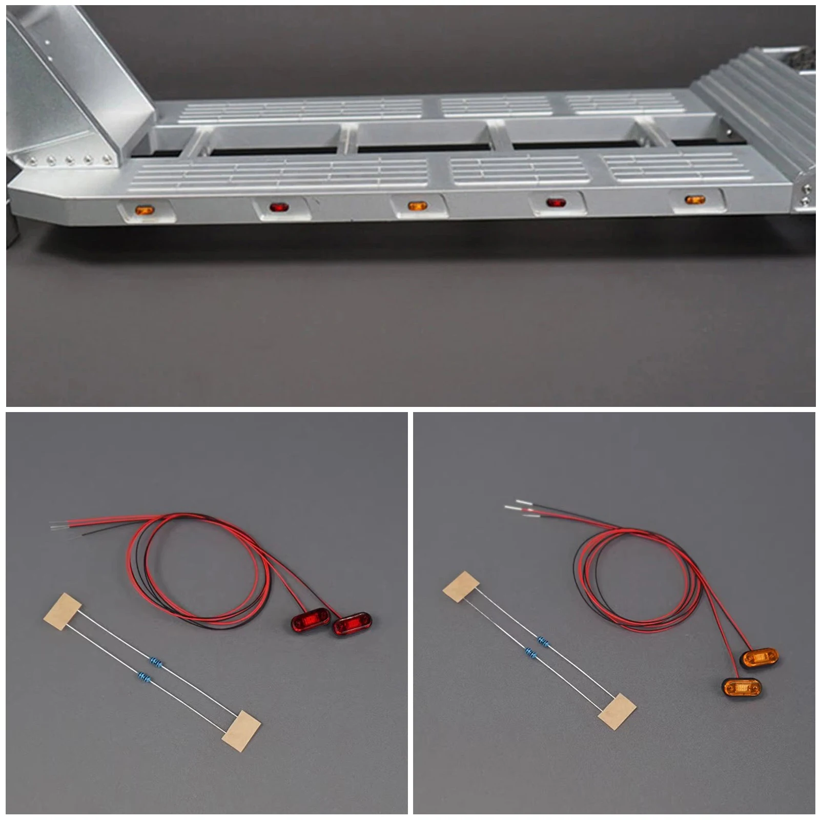 Luz de advertência luz de posição de luz de perigo para caminhão trator Tamiya 1/14 RC DIY