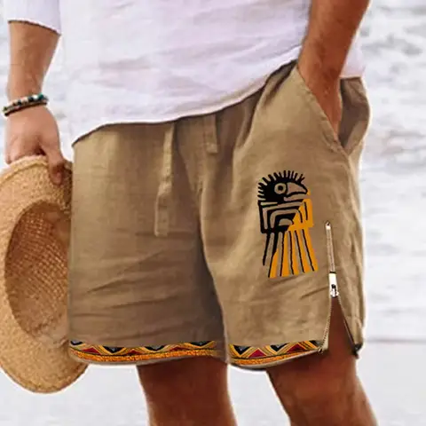 Nya plusstorlekar enfärgade arbetsshorts med flera fickor i sidan för sommaren 2025, avslappnade strandshorts, lösa femdelade arbetskläder 10 best sales herrshorts med sidoslit - №4
