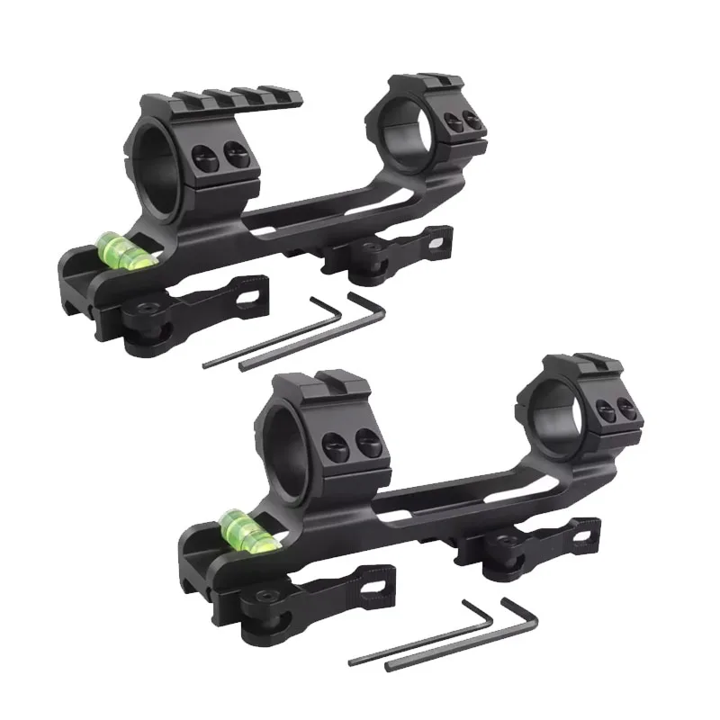 

Крепление для прицела 25,4/30 мм. Дизайн с двойным кольцом. Оснащен уровнемером. 20 мм. Быстросъемный тип.