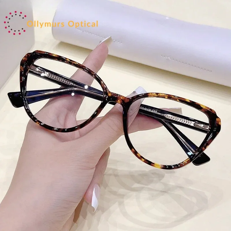 

Оправа для очков Ollymurs Cat Eye, женская, дизайнерская, брендовая, TR90, с пружинными шарнирами, элегантные женские очки для коррекции зрения