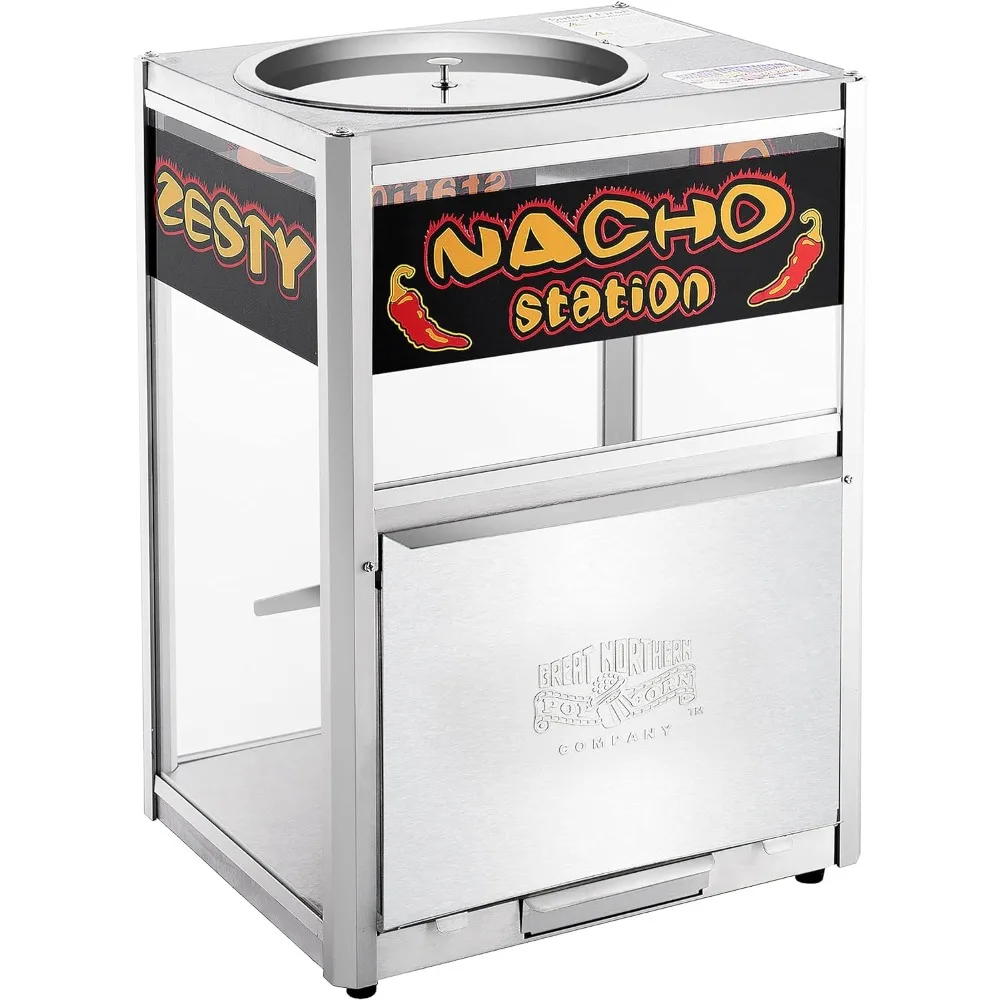 

Nacho Machine Food Warmer - Steel Countertop Display Case and Merchandiser for Tortilla Chips, Peanuts, and Popcorn by Great