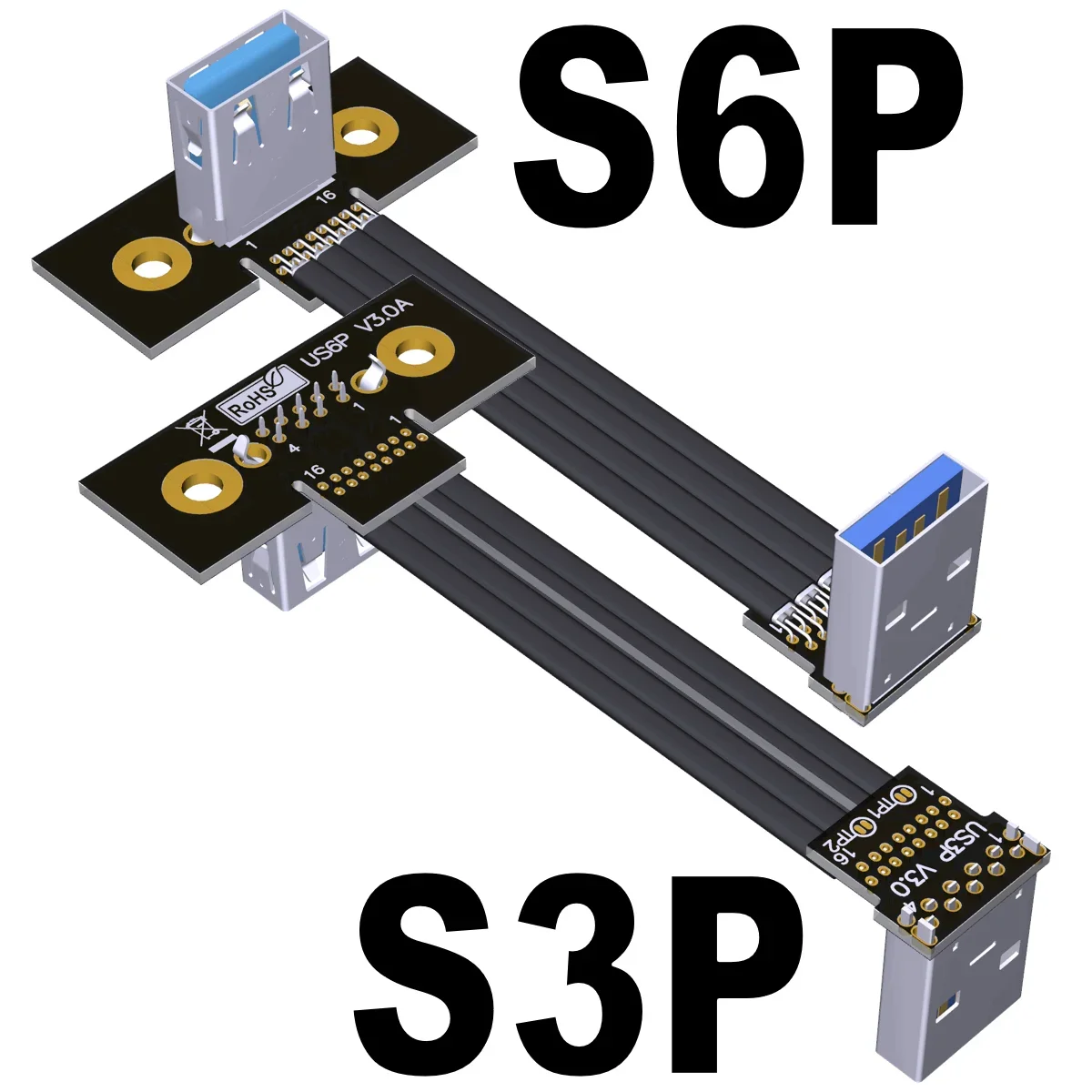 هوائي FPV PTZ USB 3.0 نوع A إلى كابل شريط مسطح مرن عالي السرعة كابل FFC كابل مسطح FPV ذكر إلى أنثى 90 درجة