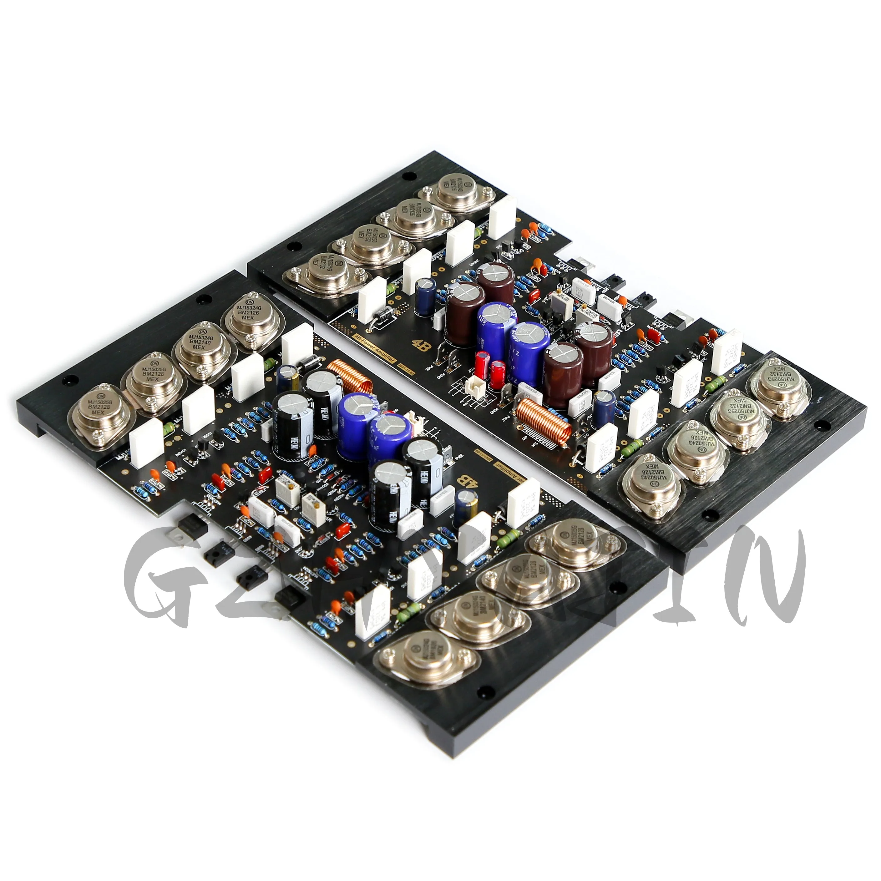 Penguat daya Kelas A belakang murni 4B, dengan tabung segel emas 90W + 90W Ansenmei MJ15024G/MJ15025G Toshiba MJE15034/MJE15035