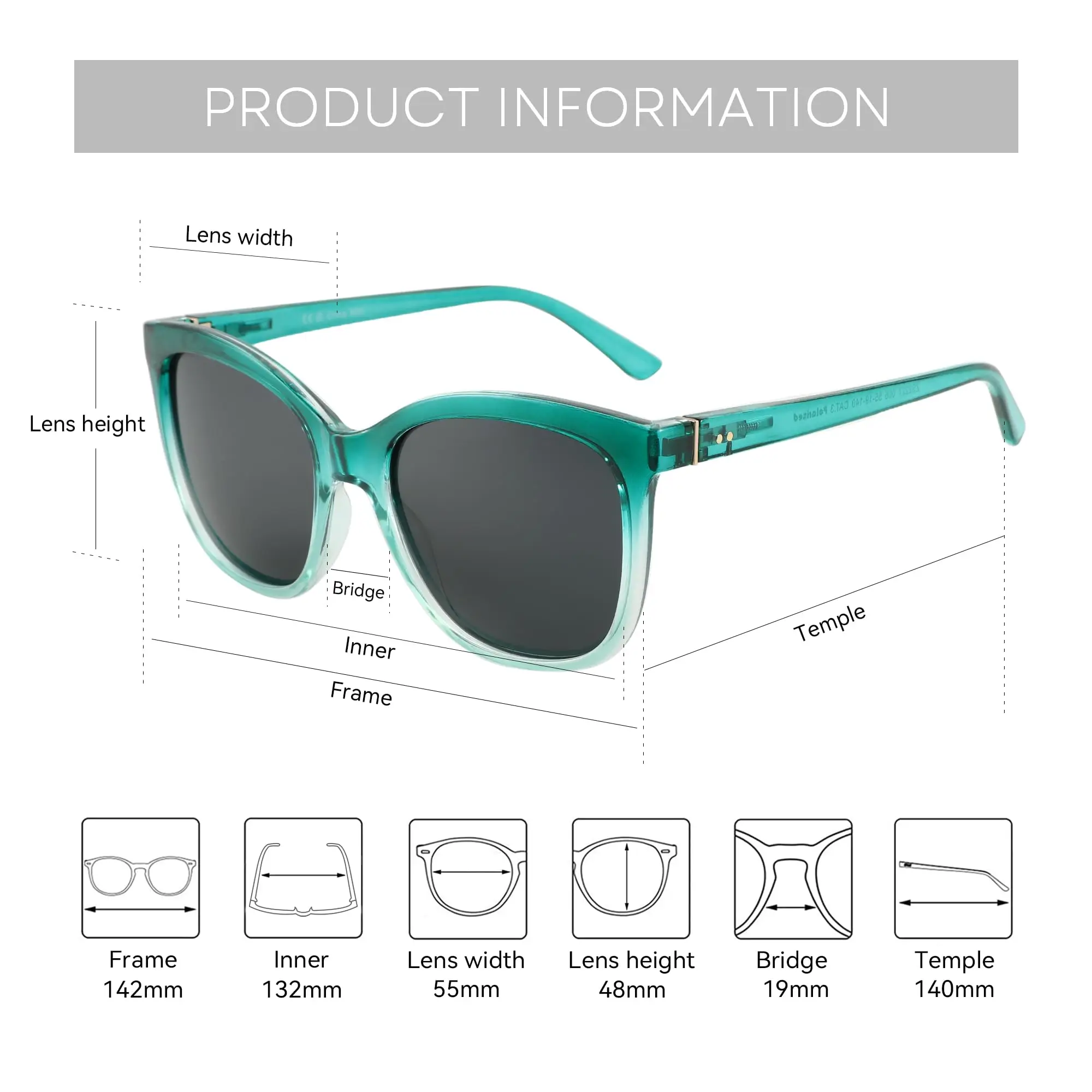 BLUEMOKY UV400 حماية Cateye النظارات الشمسية النساء العدسات المستقطبة الرجعية نظارات شمسية أنيقة للقيادة في الهواء الطلق