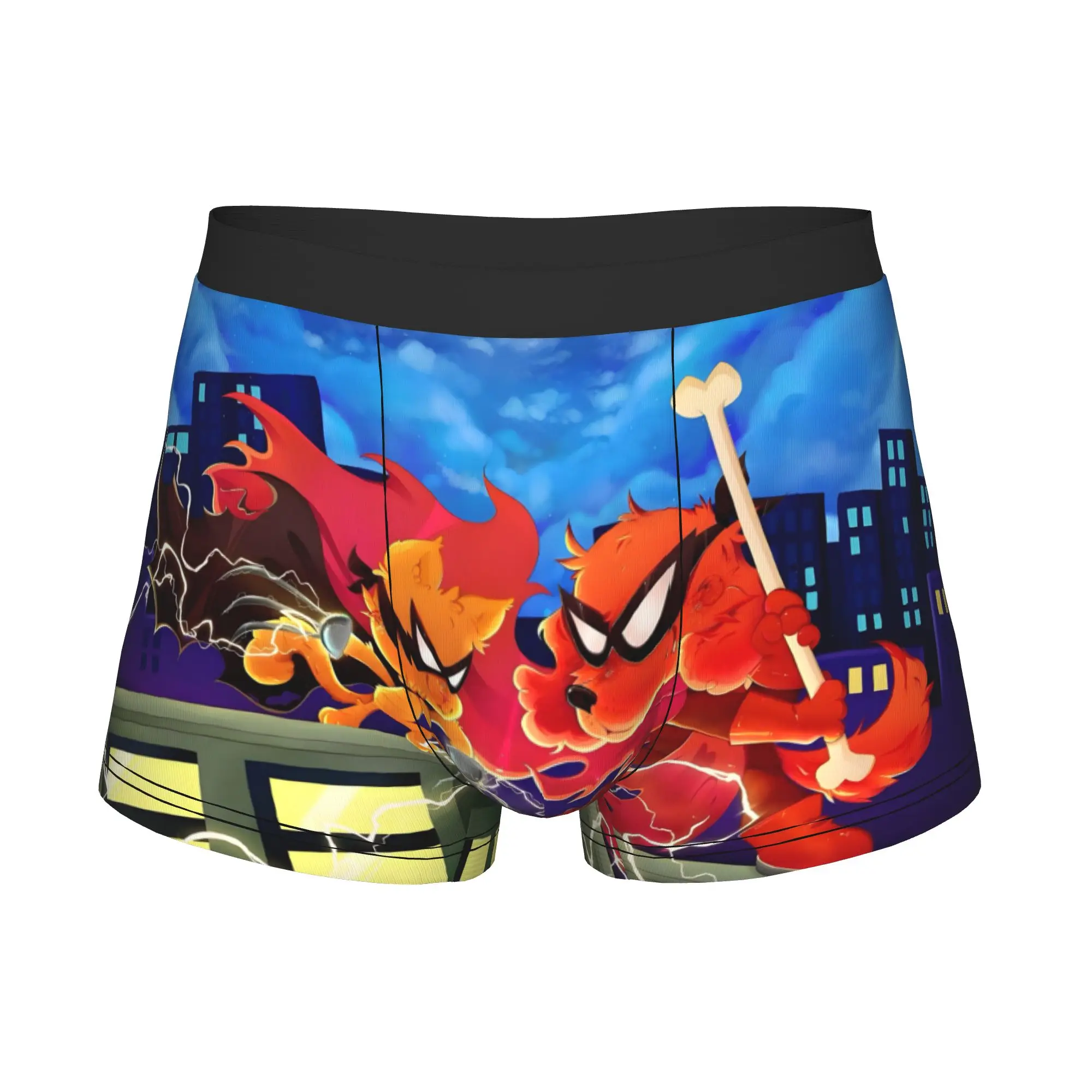 Male Cool Red Evil D-Dogman Underwear Cat Kid Lightning  Boxer Briefs Stretch Shorts Panties Underpants
