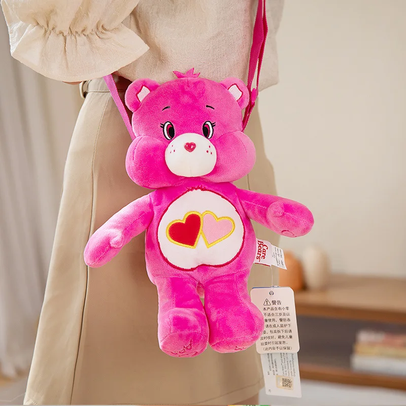 Anime Cartoon Love Bear Backpack Plush Toy Birthday Gift Plush Doll Fashion New Care Bears Genuine Doll Children's Backpack