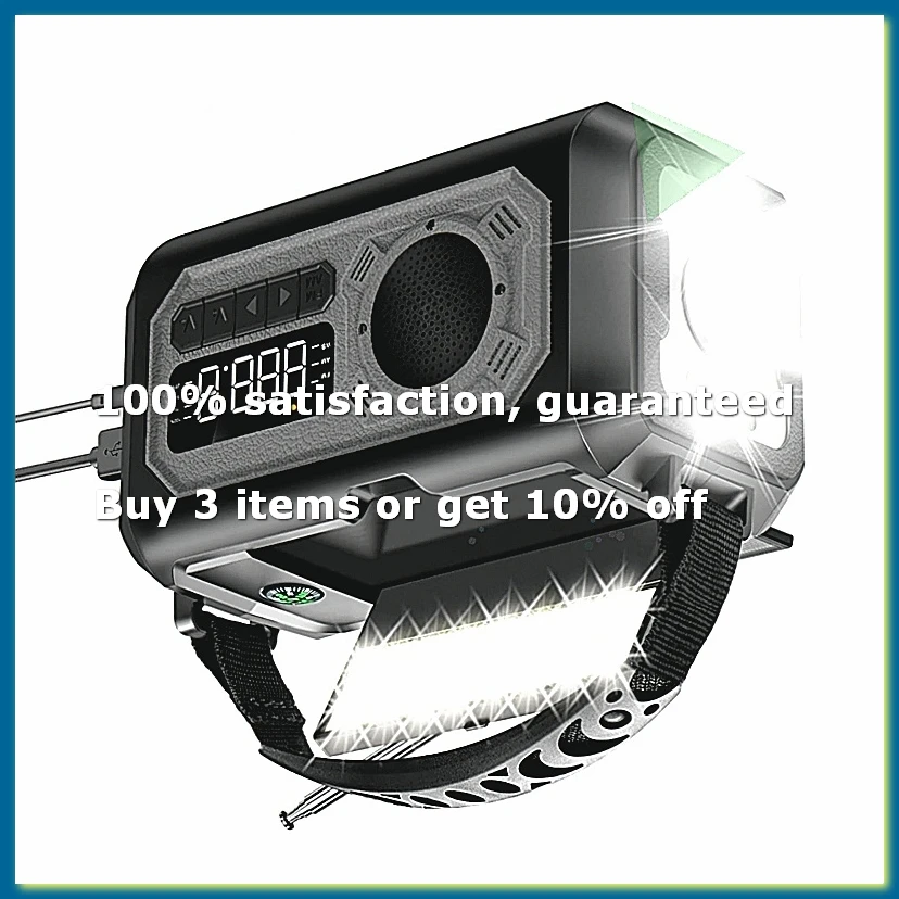 ●12000MAh Emergency Weather Radio Hand Crank Radio Solar Radio Portable AM/FM/ Radio with Flashlight Reading Lamp-A