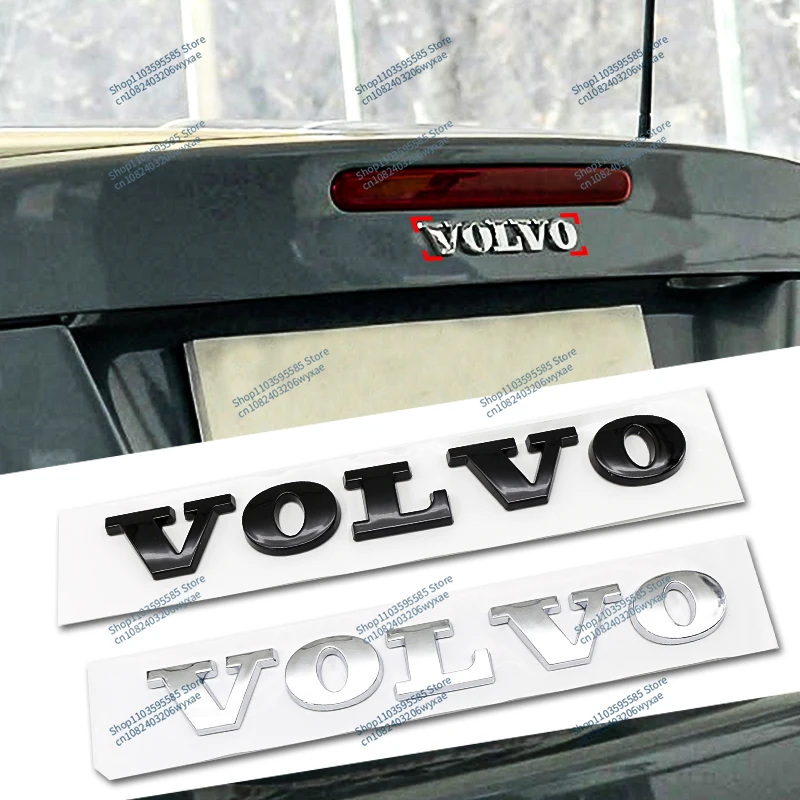 3D ABS Black Silver Logo Volvo Emblem Letters Car Trunk Badge For C30 V40 V60 S40 S60 XC60 XC90 XC40 S80 S90 S80L S60L AWD T3 T5