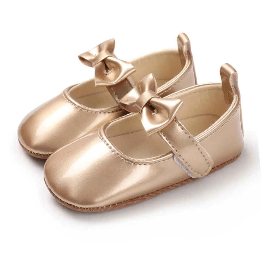 Meckior موضة جديدة الأميرة طفلة أحذية 5 ألوان القوس حفلة الباليه أحذية الرضع بولي Leather الجلود عدم الانزلاق حذاء طفل صغير #5