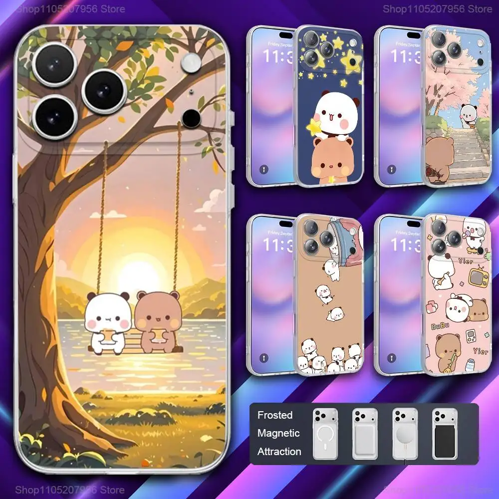 

Cute B-BUBU Cartoon Phone Case For iPhone 11,12,15,14,13,17,16,Pro,Plus,E,Max,Air,Mini Magnetic Frosted Cover