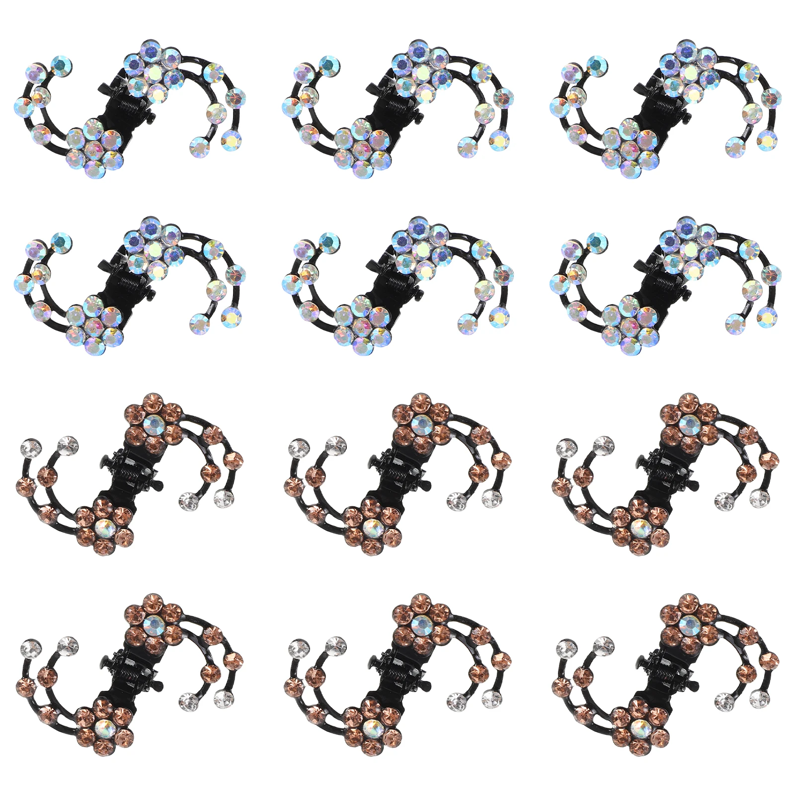 

12 Pcs Decorative Hair Clips Bride Claw Barrettes Accessories for Women Flower Floral Hairgrips Cute