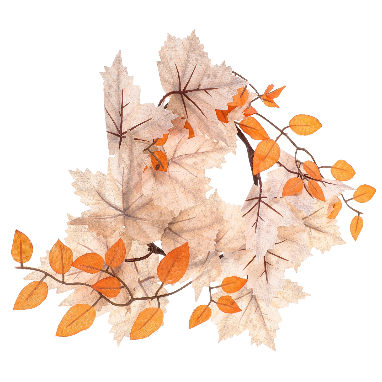 

Autumn Leaves Wreath Simulated Fall C Rings Artificial Leaf Decor Thanksgiving Harvest Festival Home Door Wall Decor Pillar C