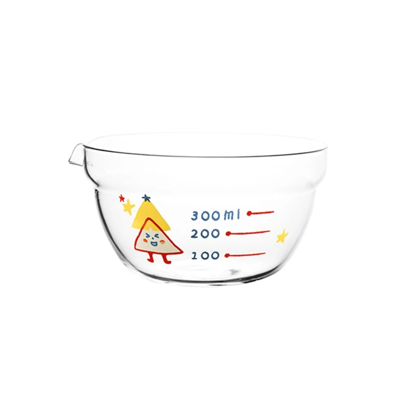 300/100/50 ML Glass Bowl with Scale Mark Cup Fruit Baking Yogurt Vegetable Bowl Milk Coffee Cup Transparent Tableware Measuring