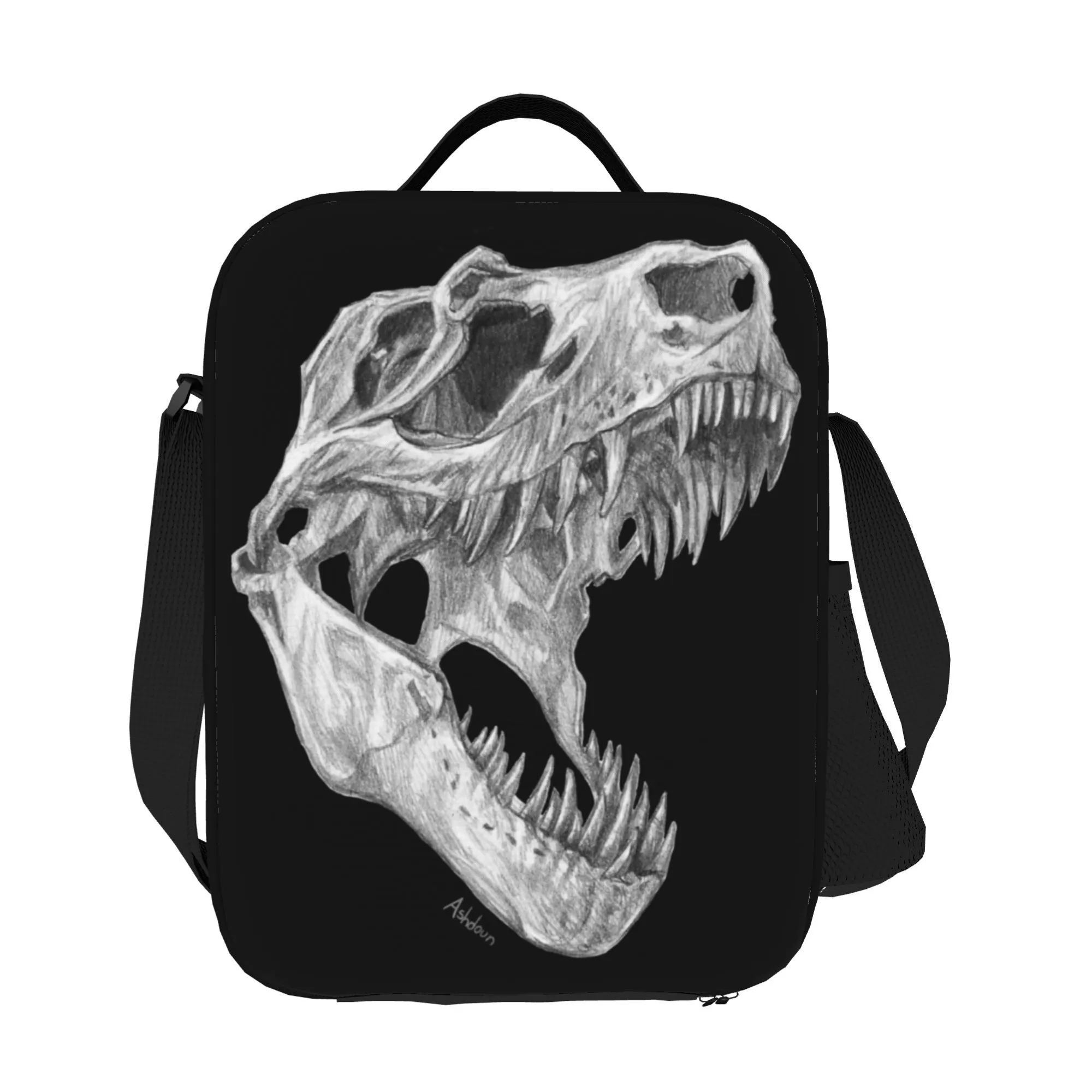 T-Rex Skull Lightweight Tote Bag for Travel Office Work Commute Daily Use