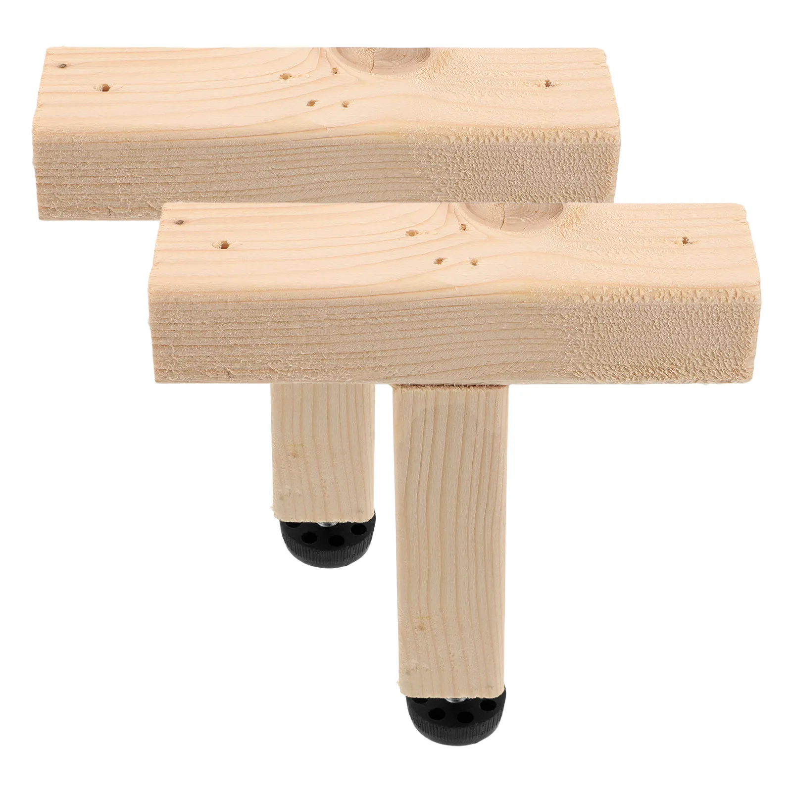 2Pcs Adjustable Height Wooden Bed Bottom Support Rod Strong Reinforcement Heavy Duty Non Slip Feet Replacement Parts