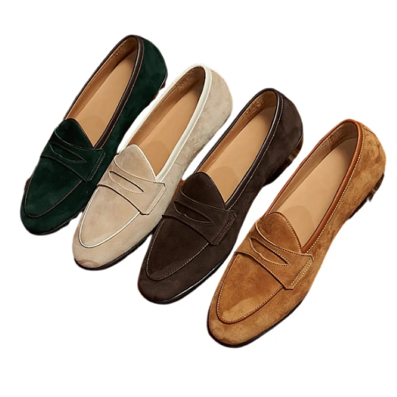 26 Genuine Leather High Street Elegant Beautiful Simple and Comfortable All-Matching Men’s Loafers with Durable Stitching AG1009