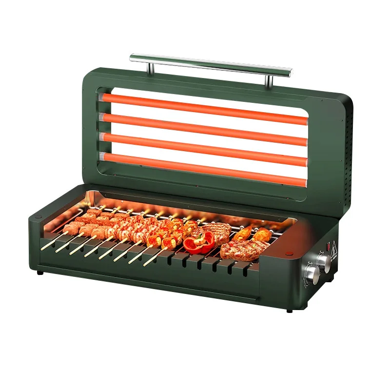 Electric Automatic Rotating Barbecue Rack, SK-P1401 Barbecue Grill with Dual Temperature Control, Smokeless Skewer Grill