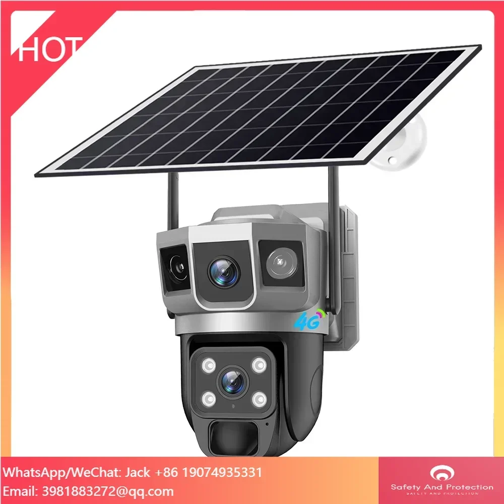 

2MP Sim Card PTZ Rotating Camera 4G Solar Security Camera Blacklight Color Vision AOV Always On Video For Outdoor Farm