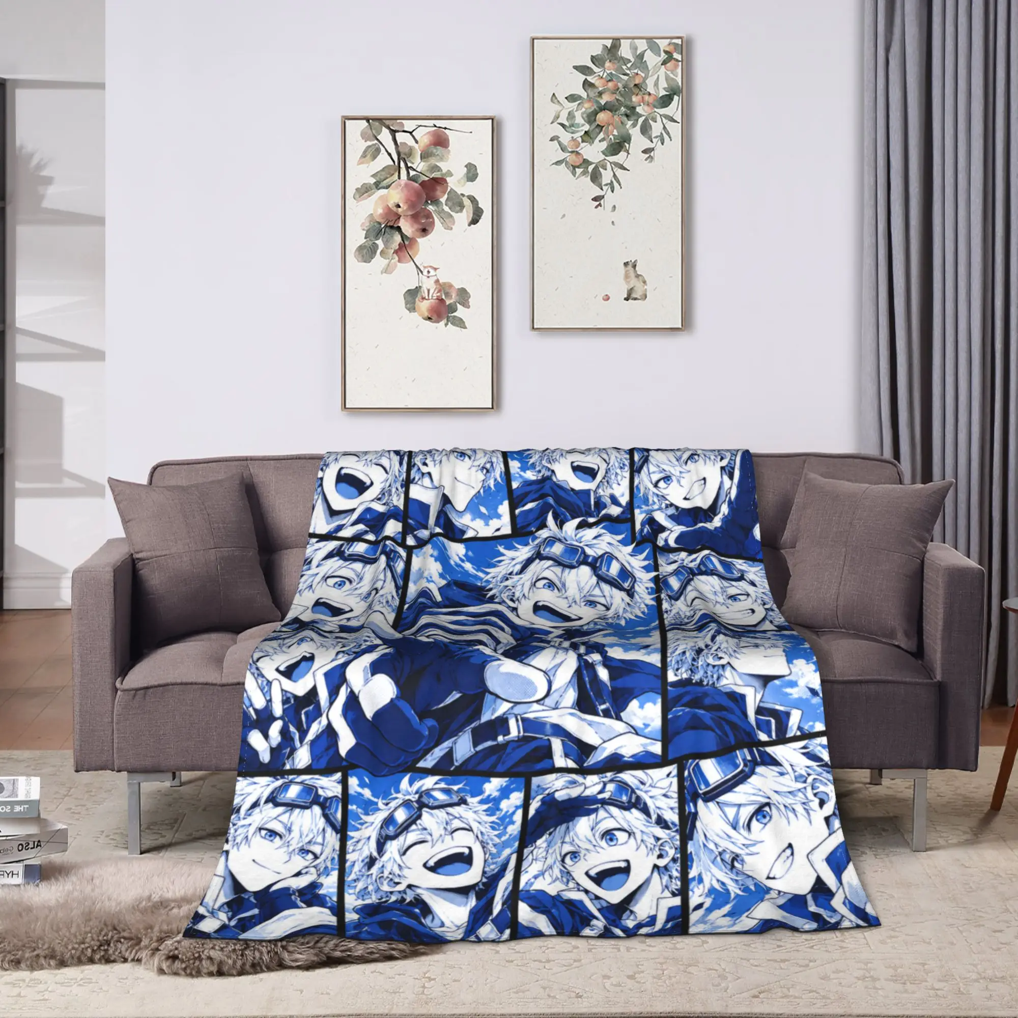 Super Soft Blanket Girls Boys My Hero Academia Midoriya Izuku Collage Bedding Throws Flannel Bedspread For Couch Chair Bed Cover