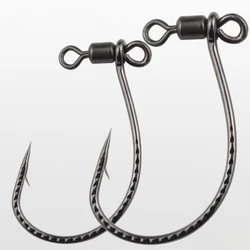 40pcs Long Shank Down shot Rig Hook Drop Shot Hook Wide gap Worm Hooks Swivel Fishing Hook for Soft Lure Bass pesca Connector